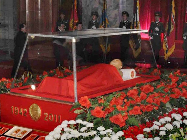 The body of North Korean leader Kim Jong Il lies in a memorial palace in Pyongyang