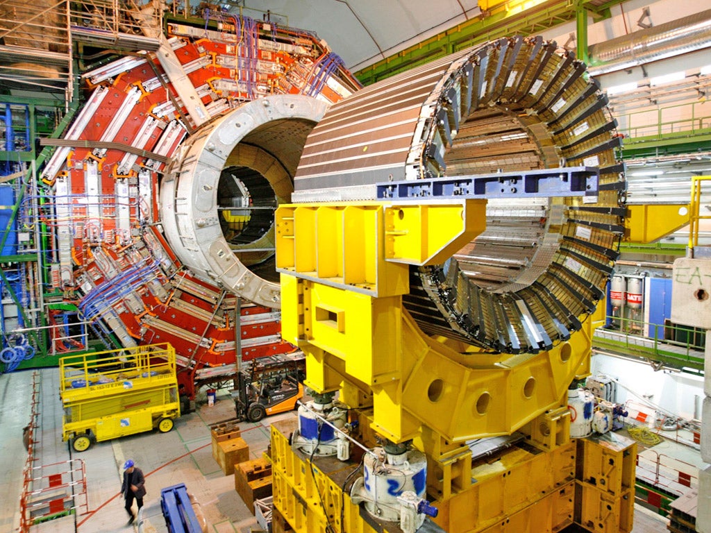 The Large Hadron Collider at CERN which may have discovered the Higgs Boson particle in December