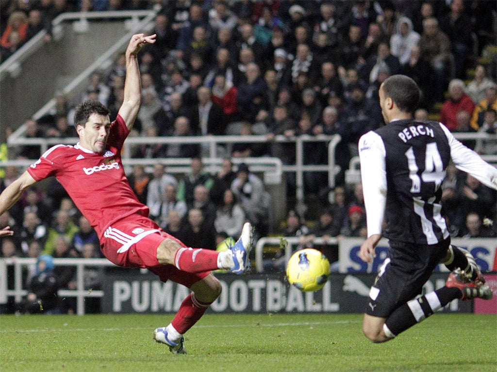 Paul Scharner scores West Bromwich's winner against Newcastle