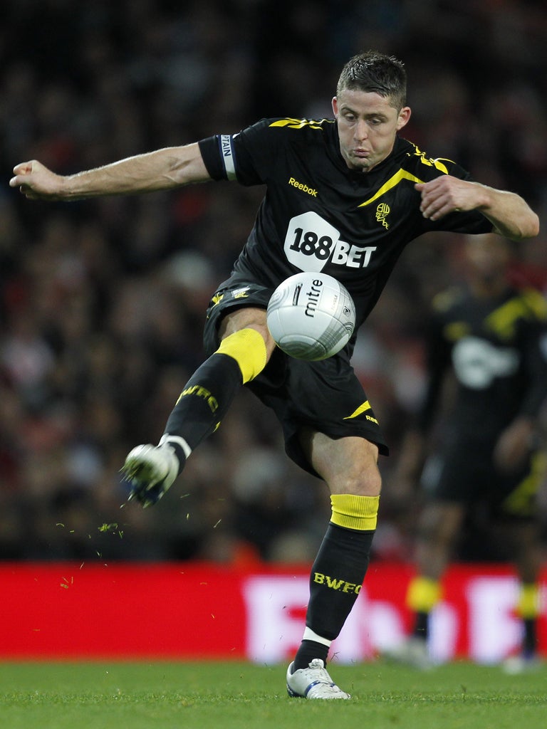 Gary Cahill is out of contract with Bolton at the end of the season