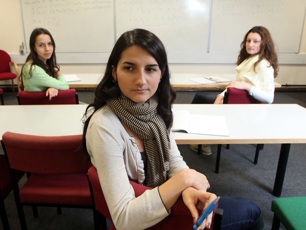 Emilia Matei and Corina Musat at the University of Essex in Colchester