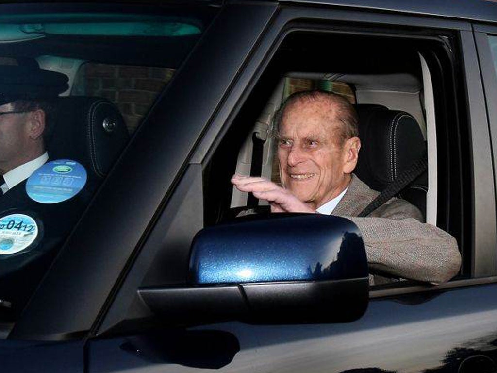 Prince Philip, Duke of Edinburgh, is driven from Papworth Hospital