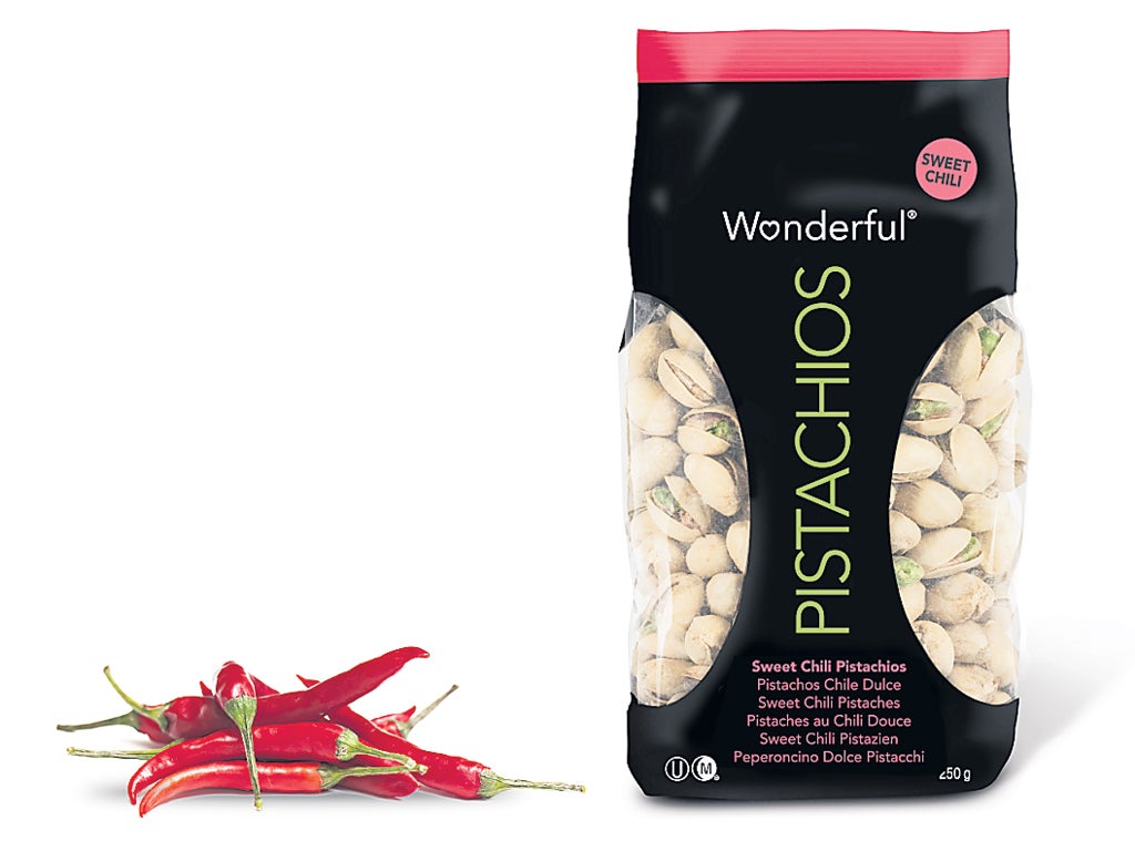 <p>1. Wonderful Pistachios Sweet Chilli</p>
<p>£3.19 (250g), sainsburys.co.uk (currently on offer at two for £5)</p>
<p>A new bagful that has a warming kick to set taste buds tingling and offset the cold weather outside.</p>