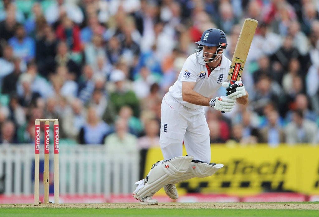 Andrew Strauss during day one of the Fourth Test match between England and India at the Oval on 18 August