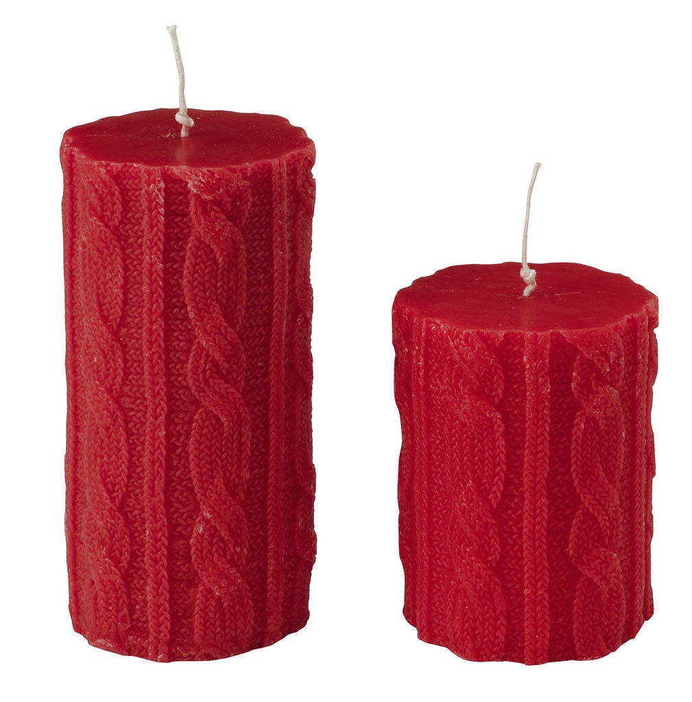 1. Knit-Effect Candles 

<p>John Lewis, small, £5; large, £7. Cable knit-effect edging makes these candles a light fantastic. 08456 049 049, johnlewis.com</p>