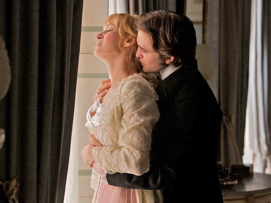 Love cheat: Uma Thurman and Robert Pattinson in 'Bel Ami'