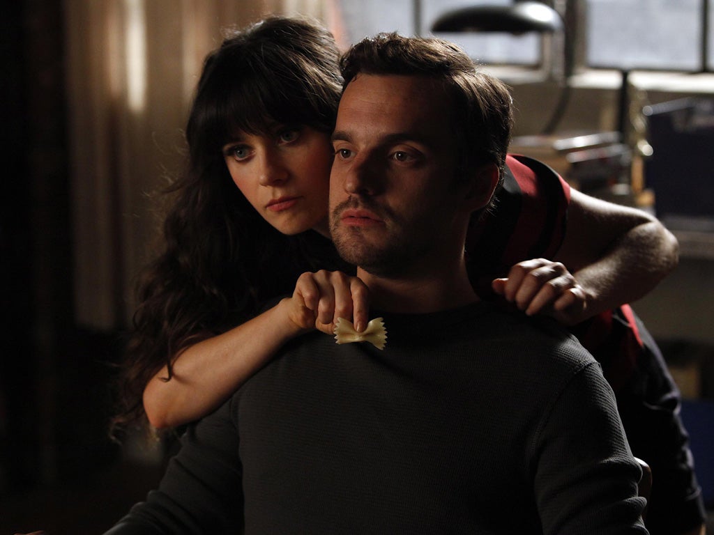 Zooey Deschanel and Johnson as Jess and Nick in ‘New Girl’