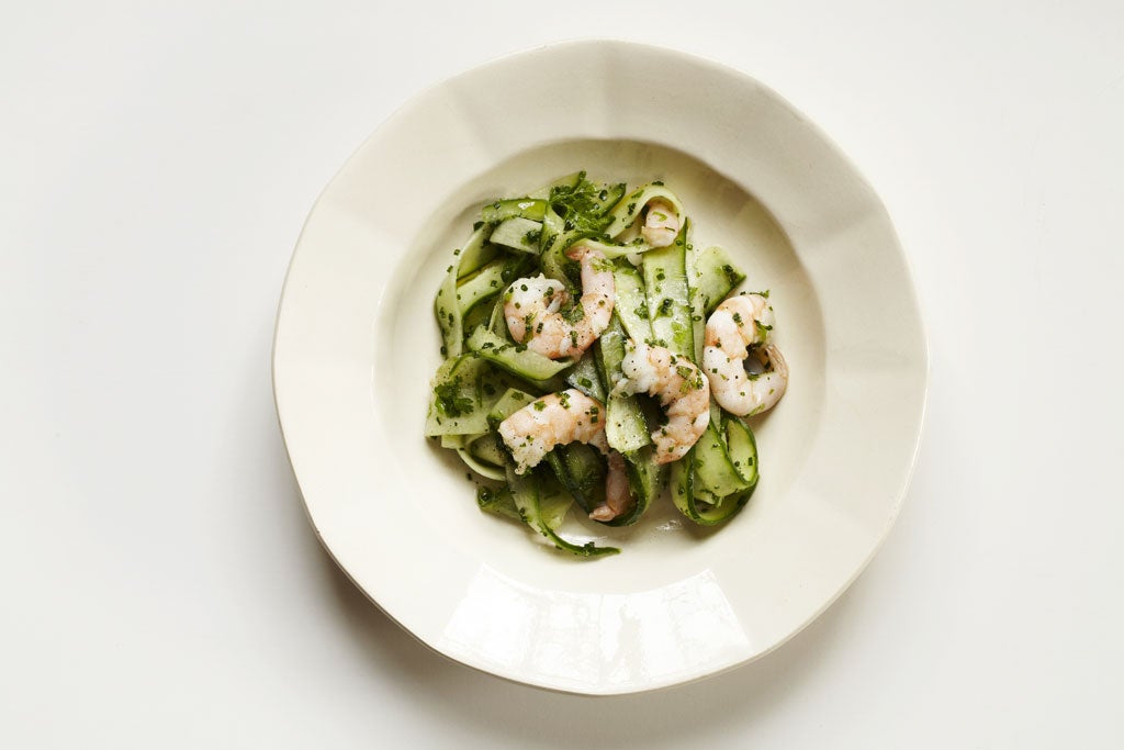 Cucumber and prawn salad