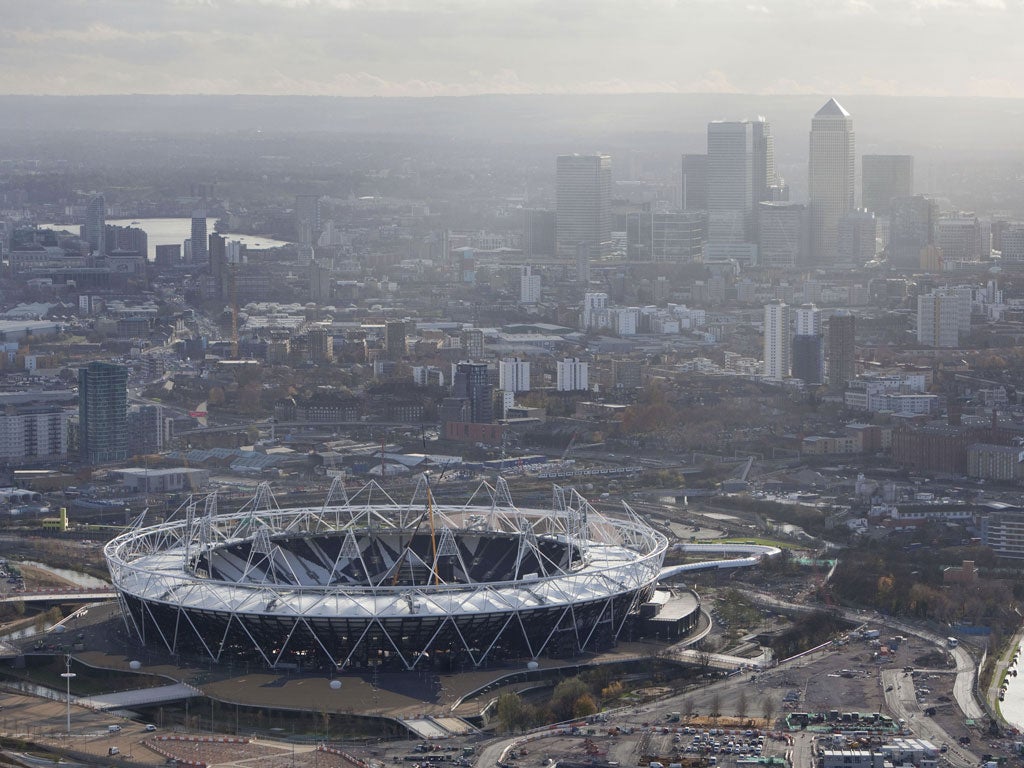 A view of the London 2012 Olympic Park