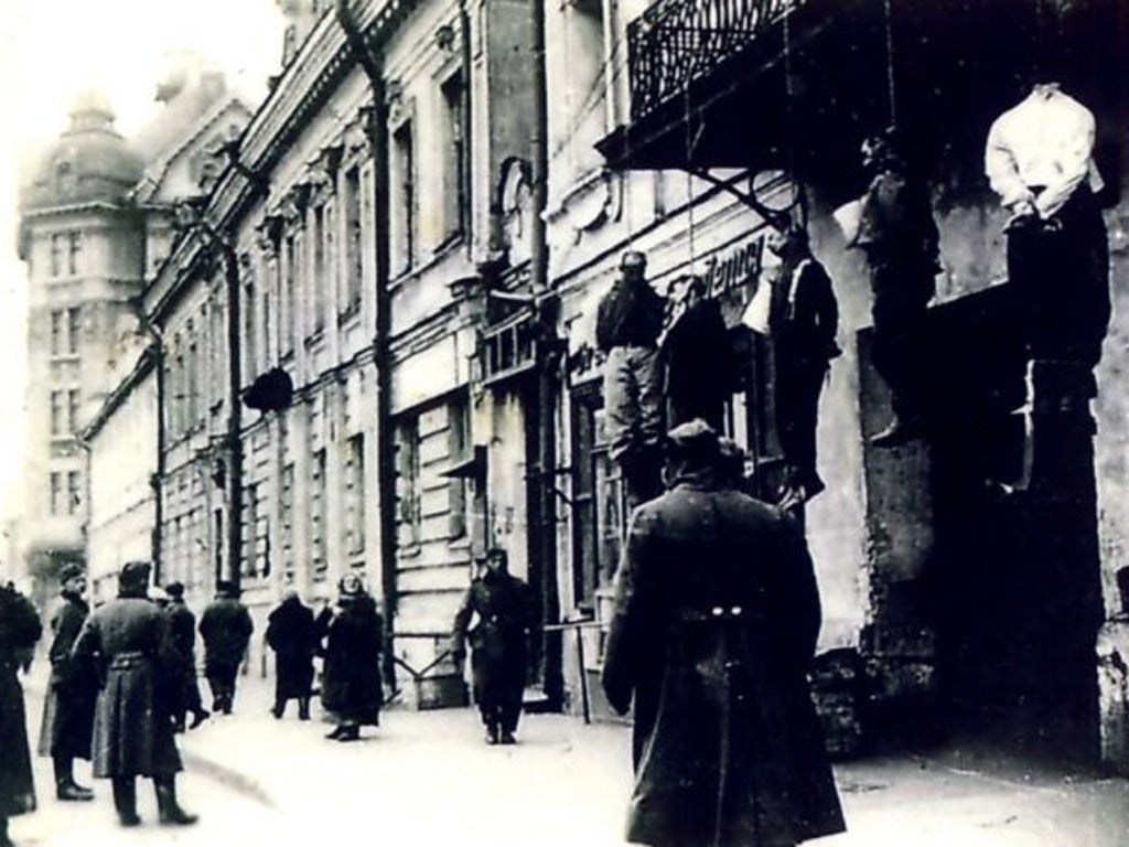 Dark souvenir: photograph taken by a German soldier, presumably to send back home