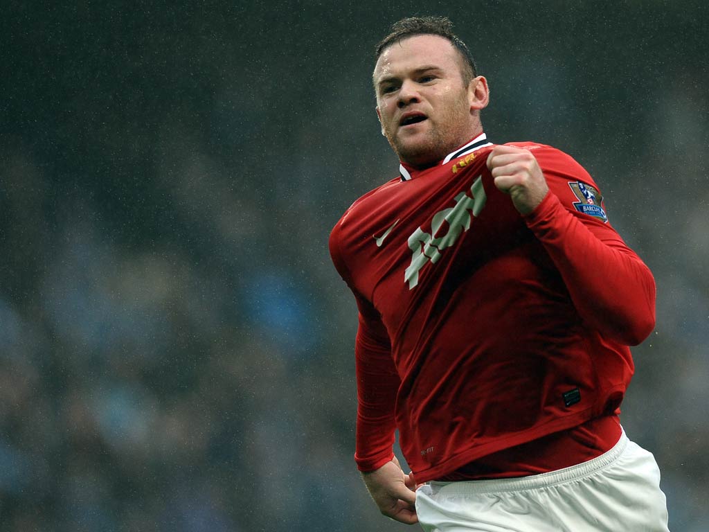 Wayne Rooney scored twice against City as United progressed to the fourth round