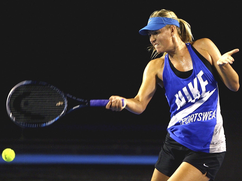 After four years without a major title following
surgery, Maria Sharapova is back in Melbourne and
back in form