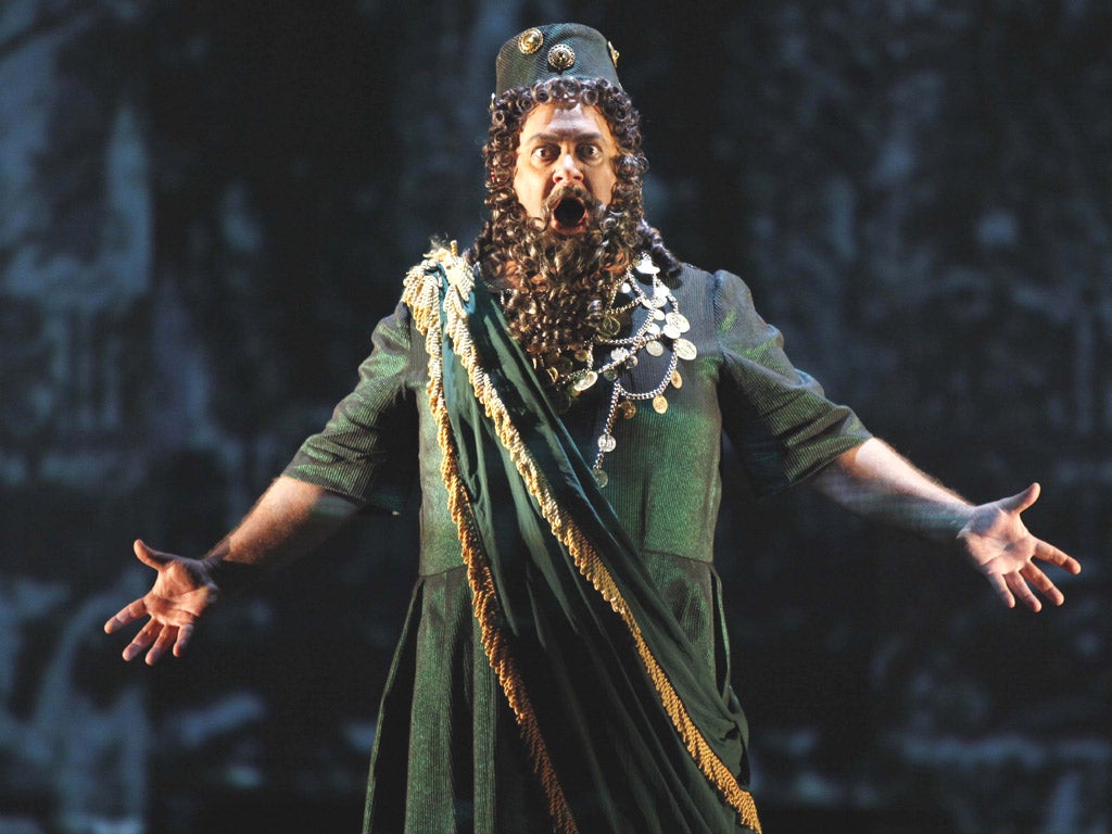 Roy Cornelius Smith in the role of Hannan during a
dress rehearsal of Esther in New York