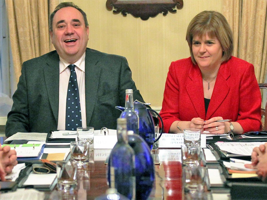 Alex Salmond with Deputy First Minister Nicola Sturgeon yesterday