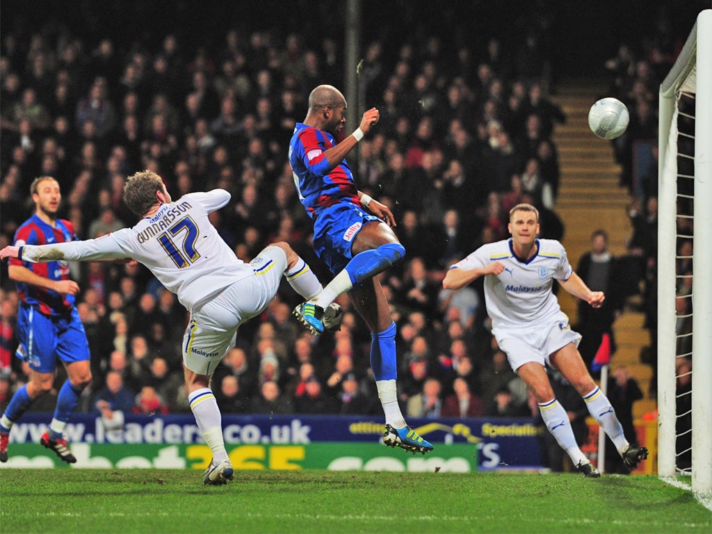 Anthony Gardner heads Crystal Palace into the lead