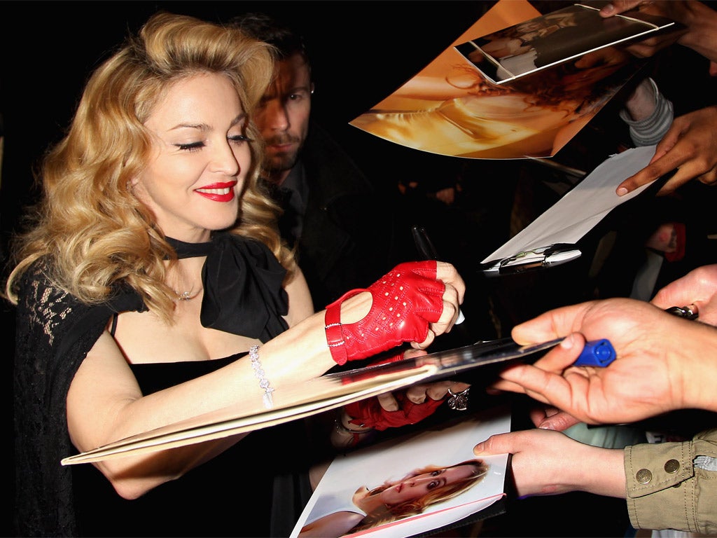 Madonna at the 'W.E.' premiere in London last night