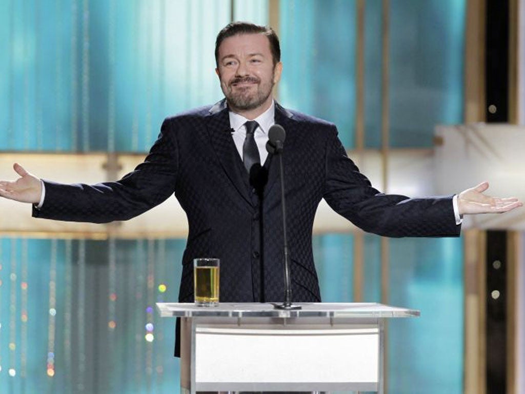 "My lawyers helped me with the wording of that joke": Ricky Gervais at 2011's Golden Globe Awards