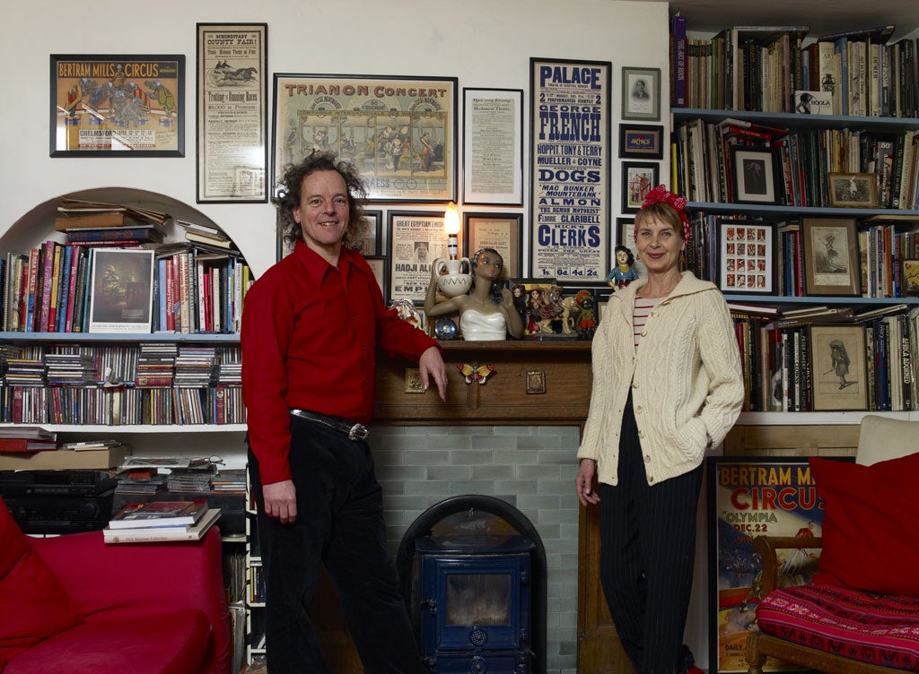 Vintage finds: Sarah Munro and Mark Copeland have filled their home with ephemera bought from junk shops and car-boot sales