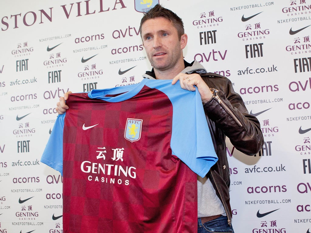 Robbie Keane of LA Galaxy has signed on loan at Aston Villa