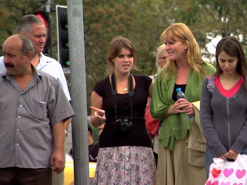 Sarah Ferguson with her daughters, Beatrice and Eugenie, in Istanbul for the documentary
