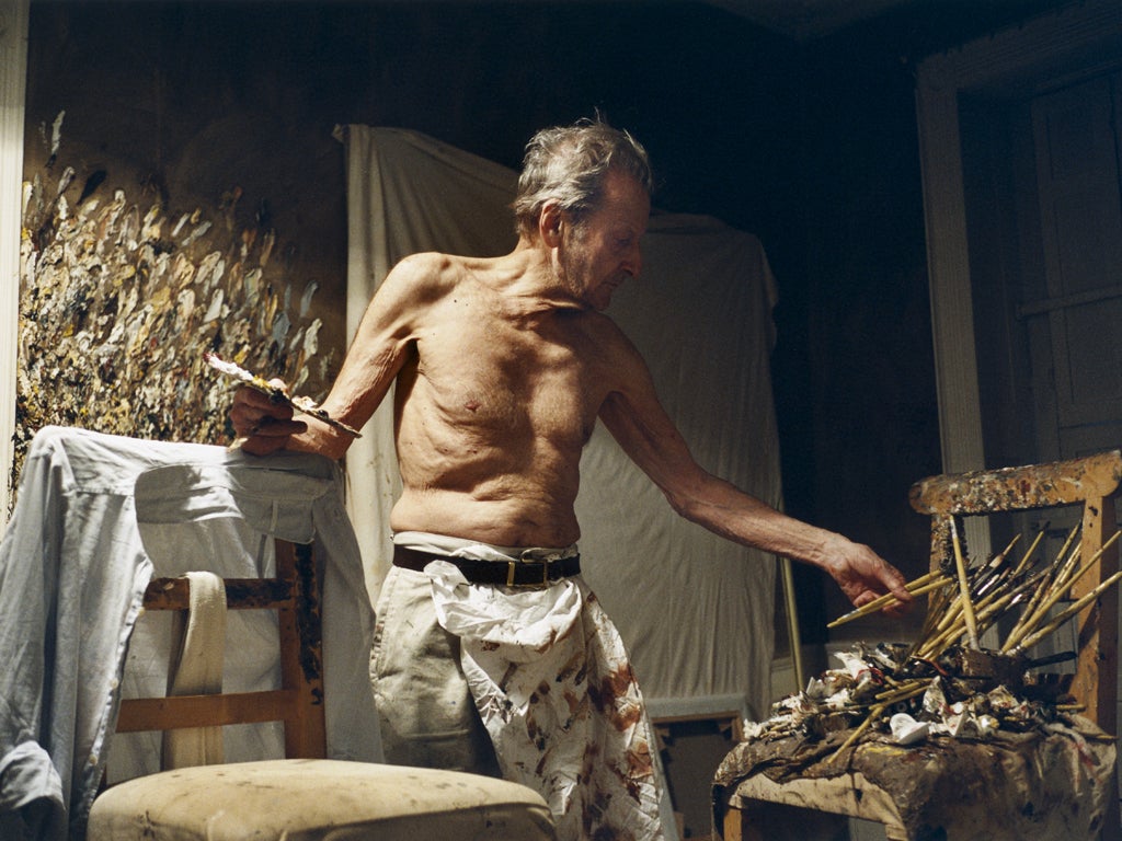 Lucian Freud Working at Night 2005, a photograph by David Dawson