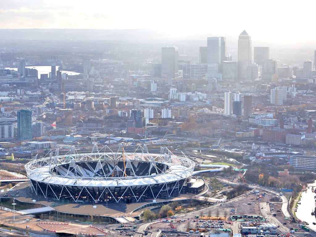 The Olympic Stadium site in Stratford