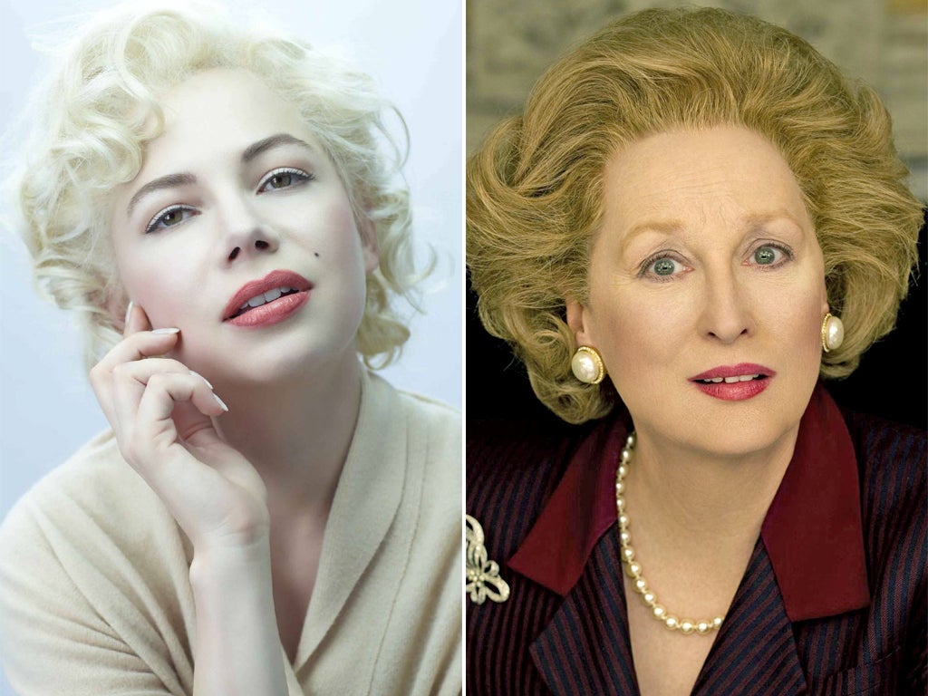 Michelle Williams as Marilyn Munroe and Meryl Streep as 'The Iron Lady', Margaret Thatcher