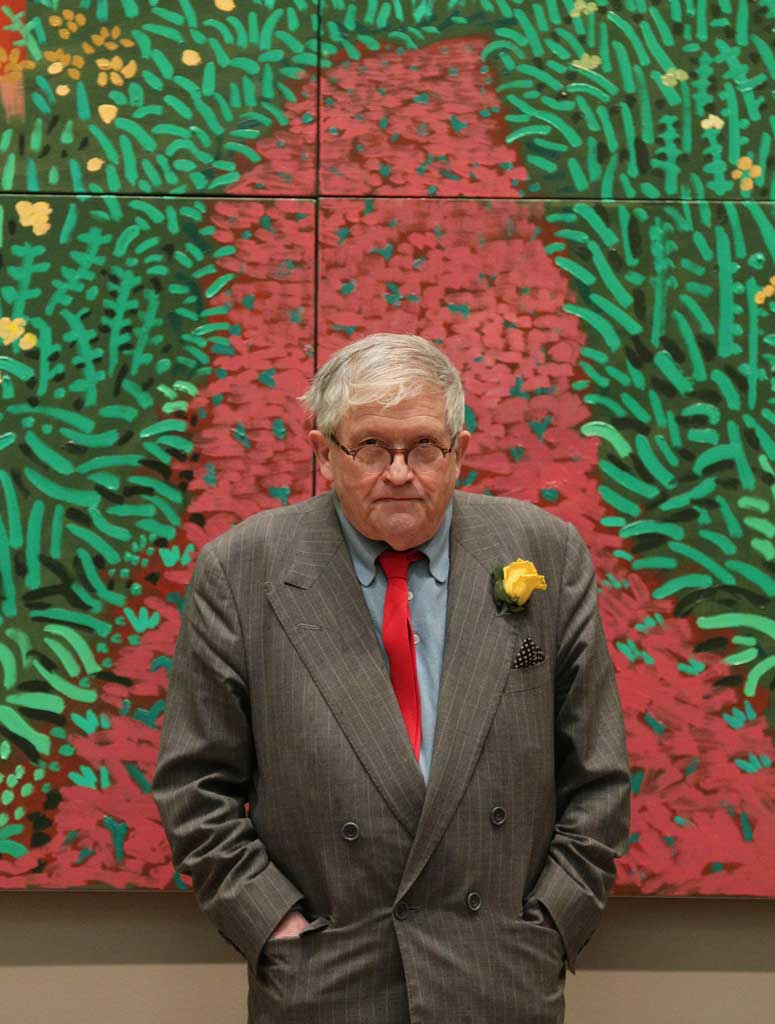 Reasons to be cheerful: David Hockney with 'The Arrival of Spring in Woldgate, East Yorkshire in 2011'