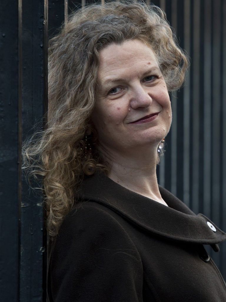 Joan Smith outside the Royal Courts of Justice yesterday