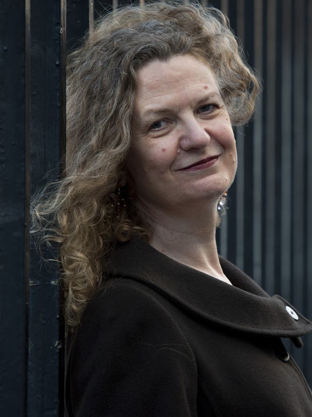 Joan Smith outside the Royal Courts of Justice yesterday