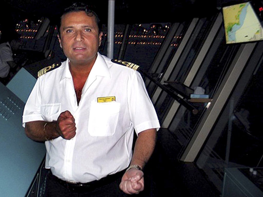 Captain Francesco Schettino faces questions about his movements