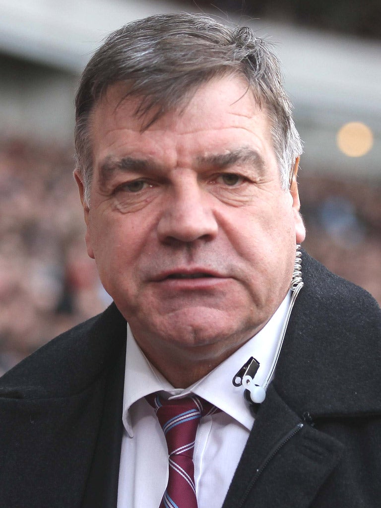 SAM ALLARDYCE: The West Ham manager saw
his team go top of the table on Saturday