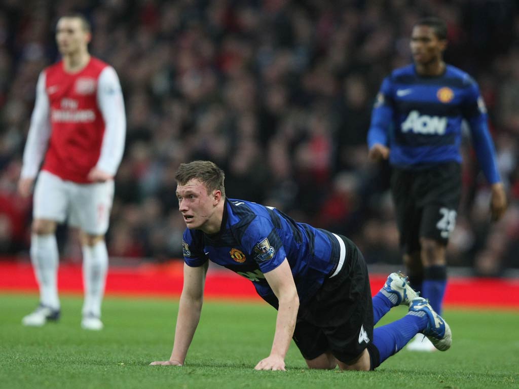 Phil Jones was taken off in the first half