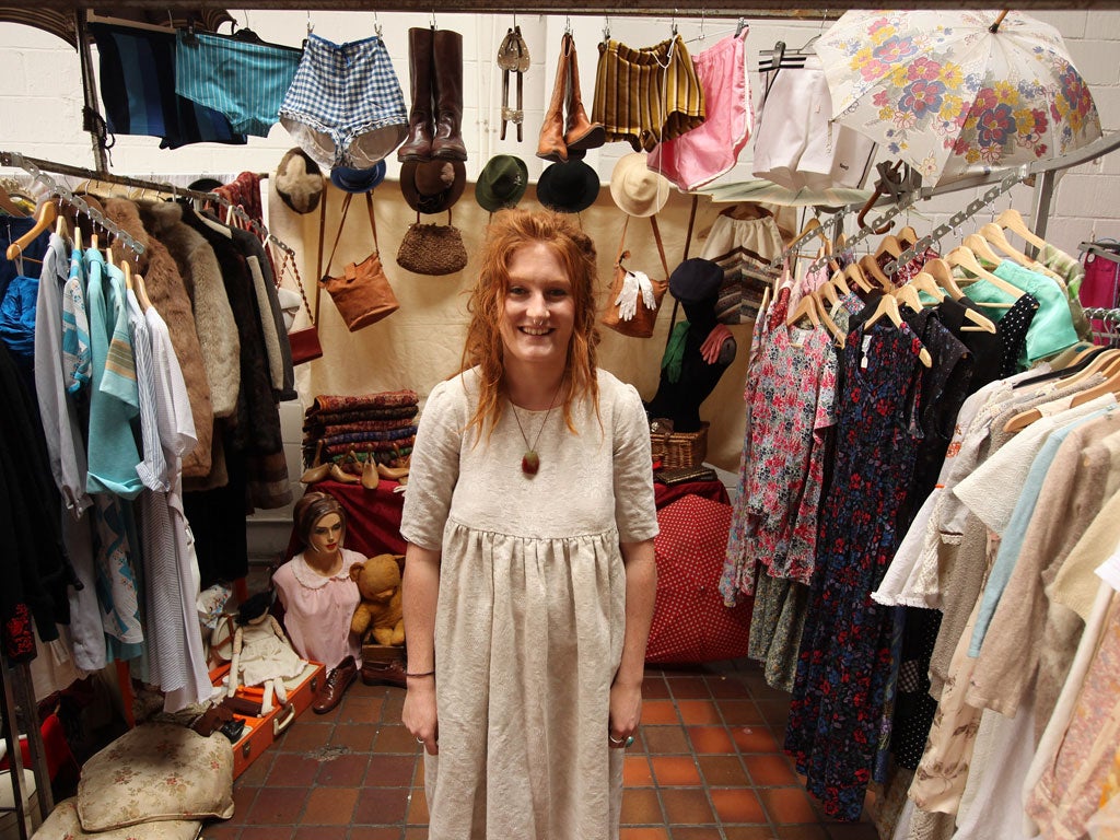 A pop-up vintage shop on Brick Lane