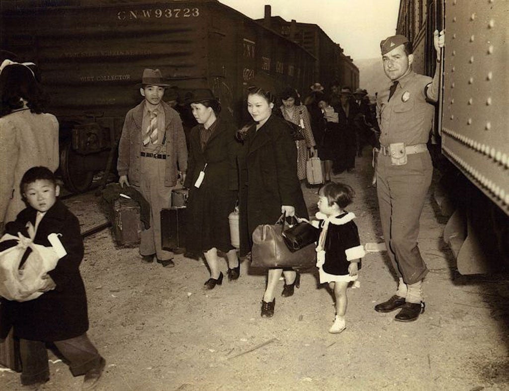 Moving moment: The internment of Japanese-American civilians during the Second World War is recalled in Julie Otsuka's novel 'The Buddha in the Attic'