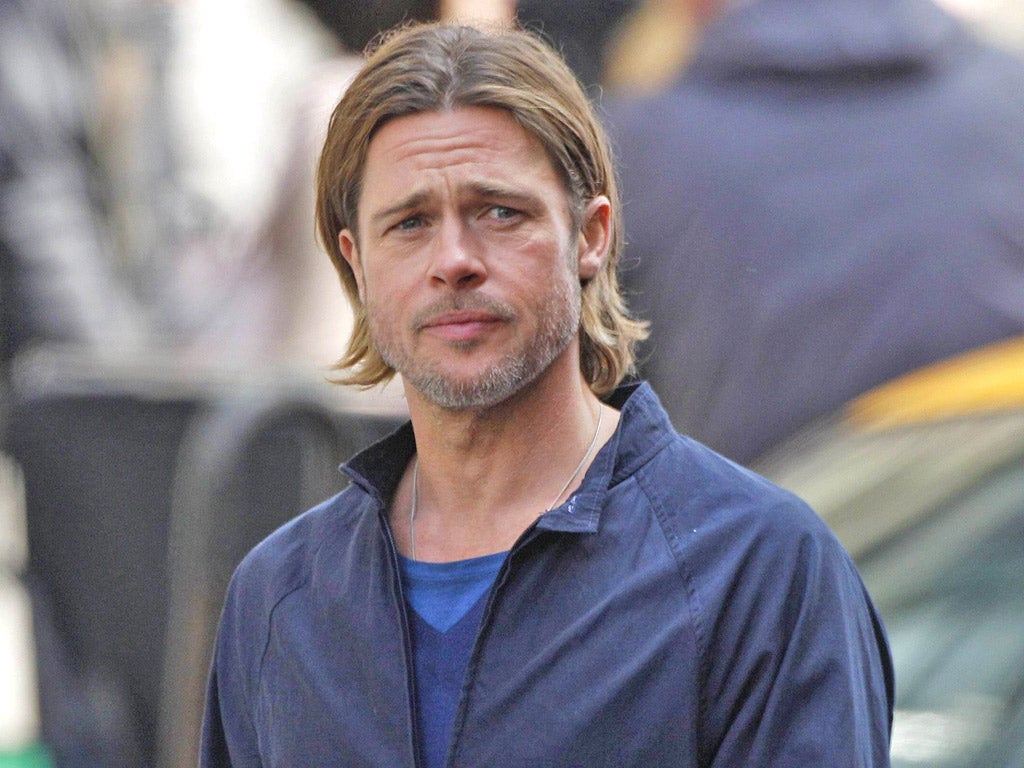 Brad Pitt, pictured on the set of 'World War Z' in Glasgow, said he suffered from depression in the 1990s