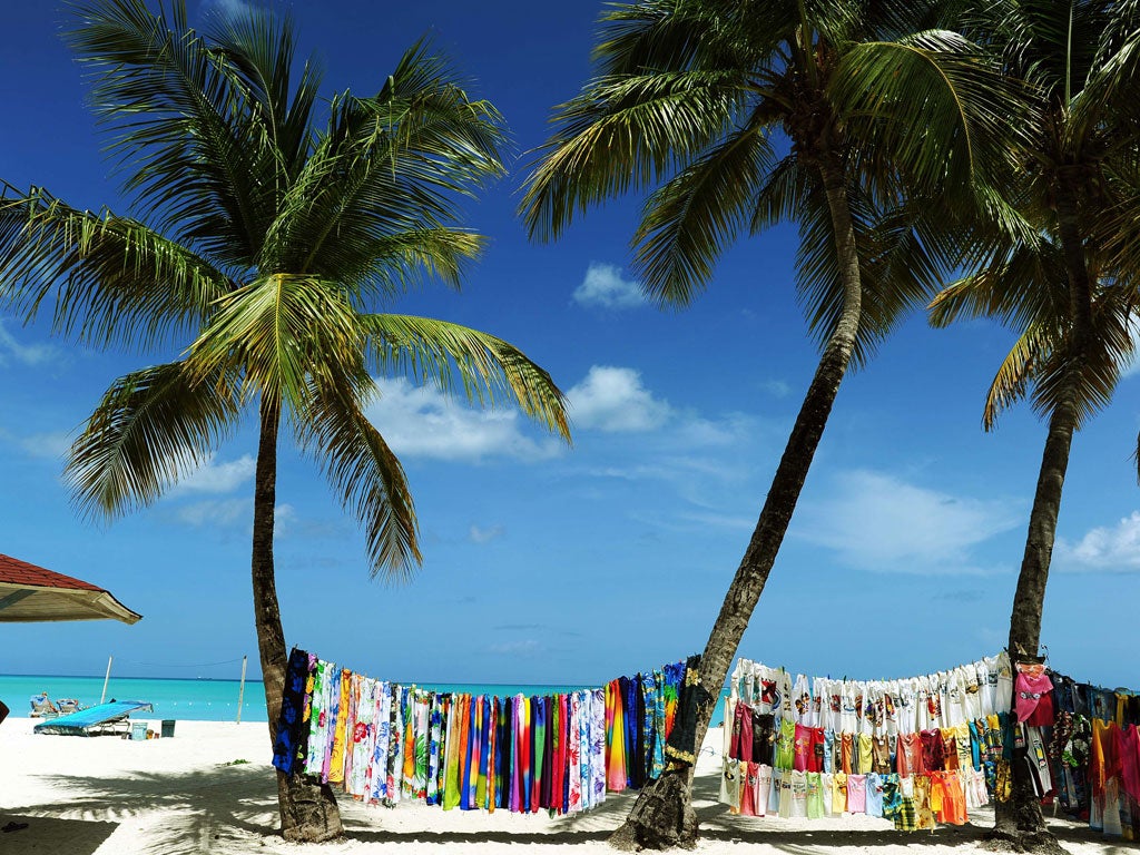 Bright thing: A beach stall in Antigua