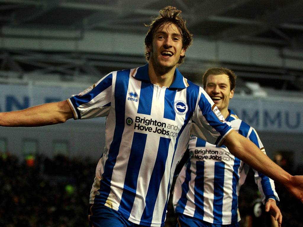 Buck stops here: Will Buckley celebrates Brighton’s winning goal