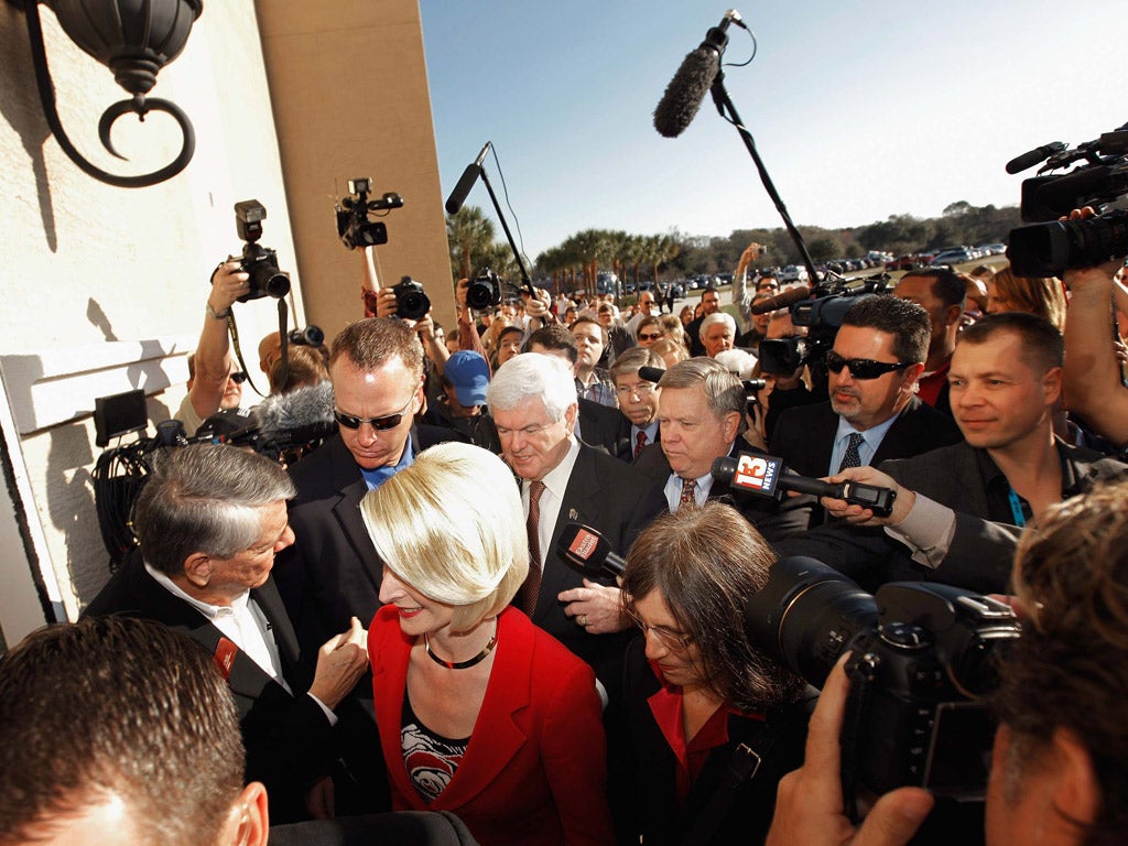 Newt Gingrich in Lutz, Florida yesterday