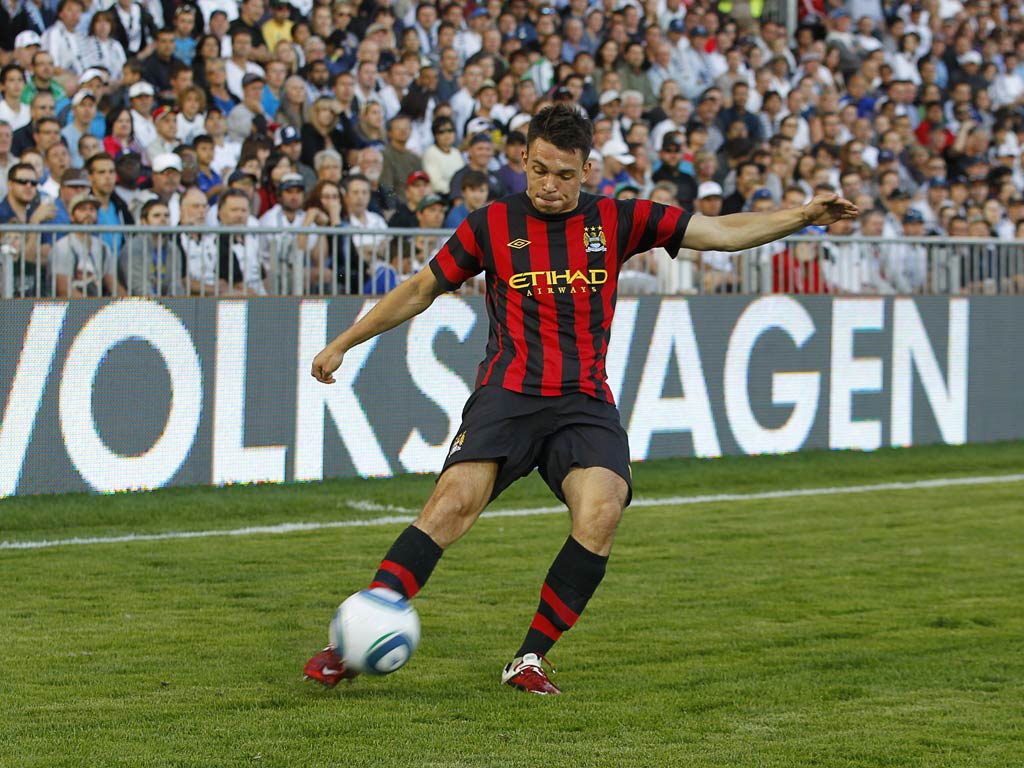 Frederic Veseli pictured in action for City