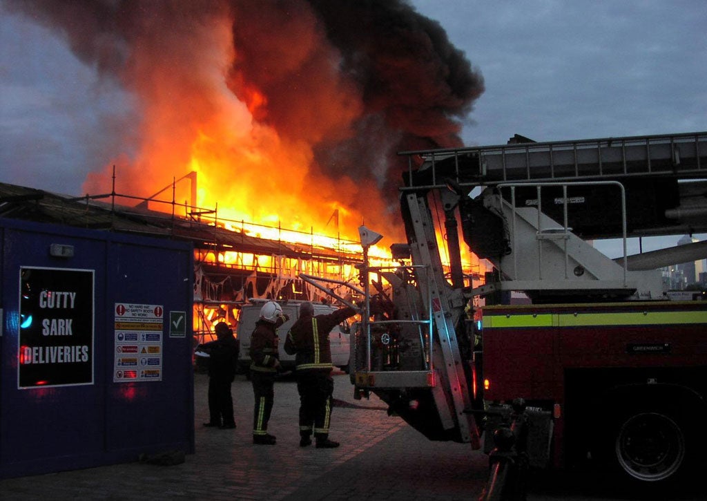 The Cutty Sark was ravaged by fire halfway through a £25m renovation five years ago