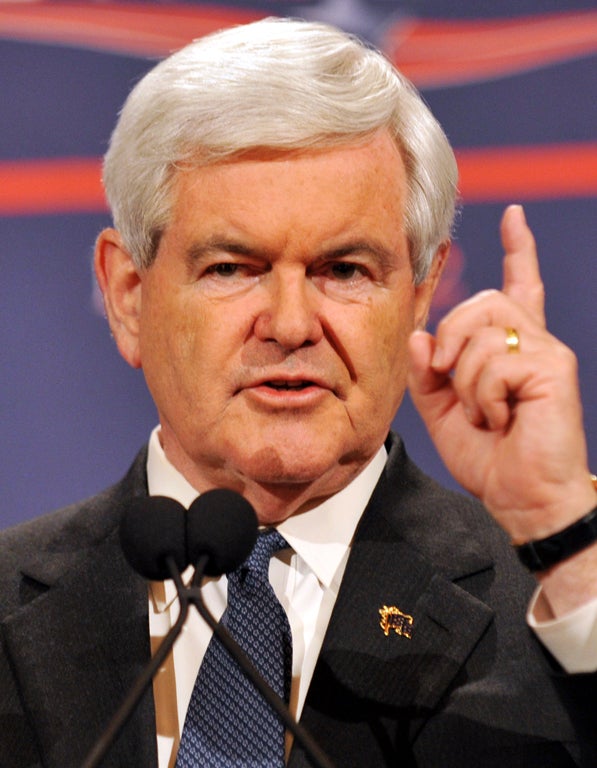 Newt Gingrich attempted to convince America that his campaign remains viable, following a second straight hammering at the polls.