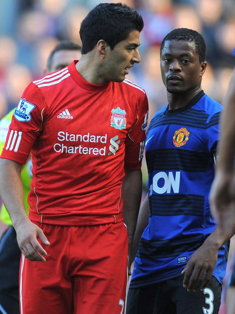 Patrice Evra’s complaint of racial abuse by Liverpool’s Luis Suarez earlier this season was
upheld