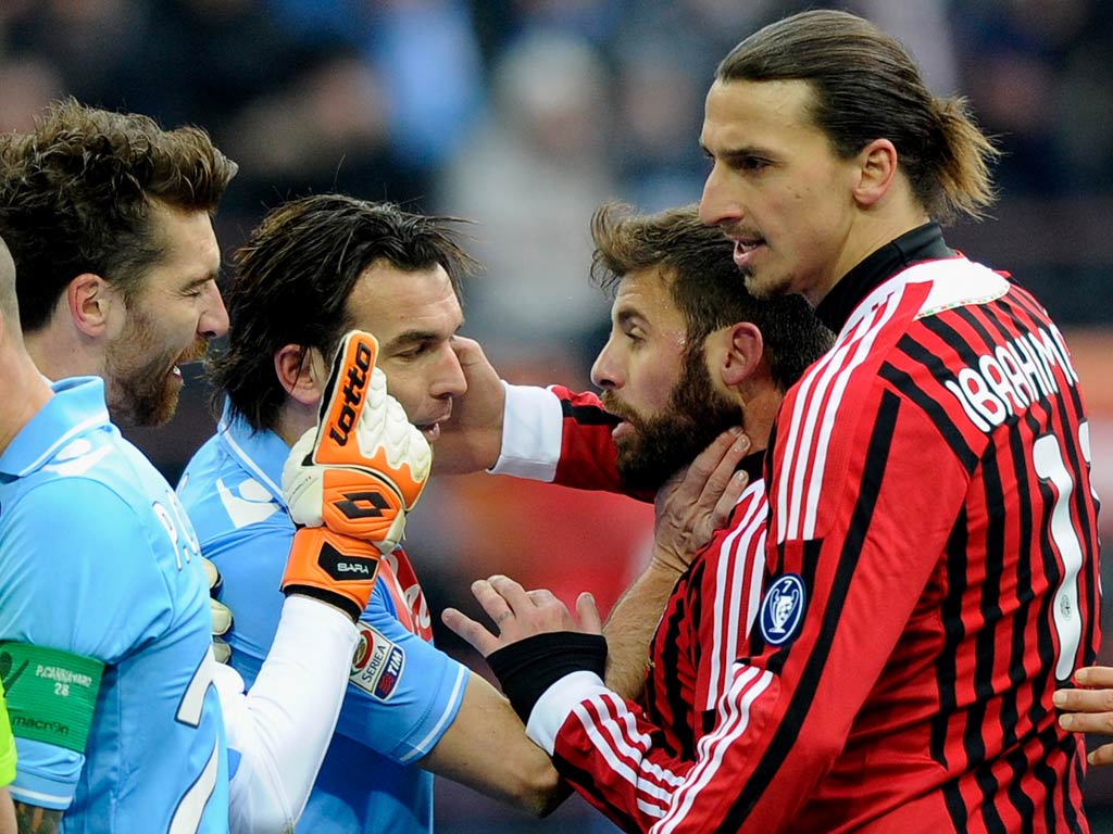 Ibrahimovic lashed out during Milan's 0-0 draw