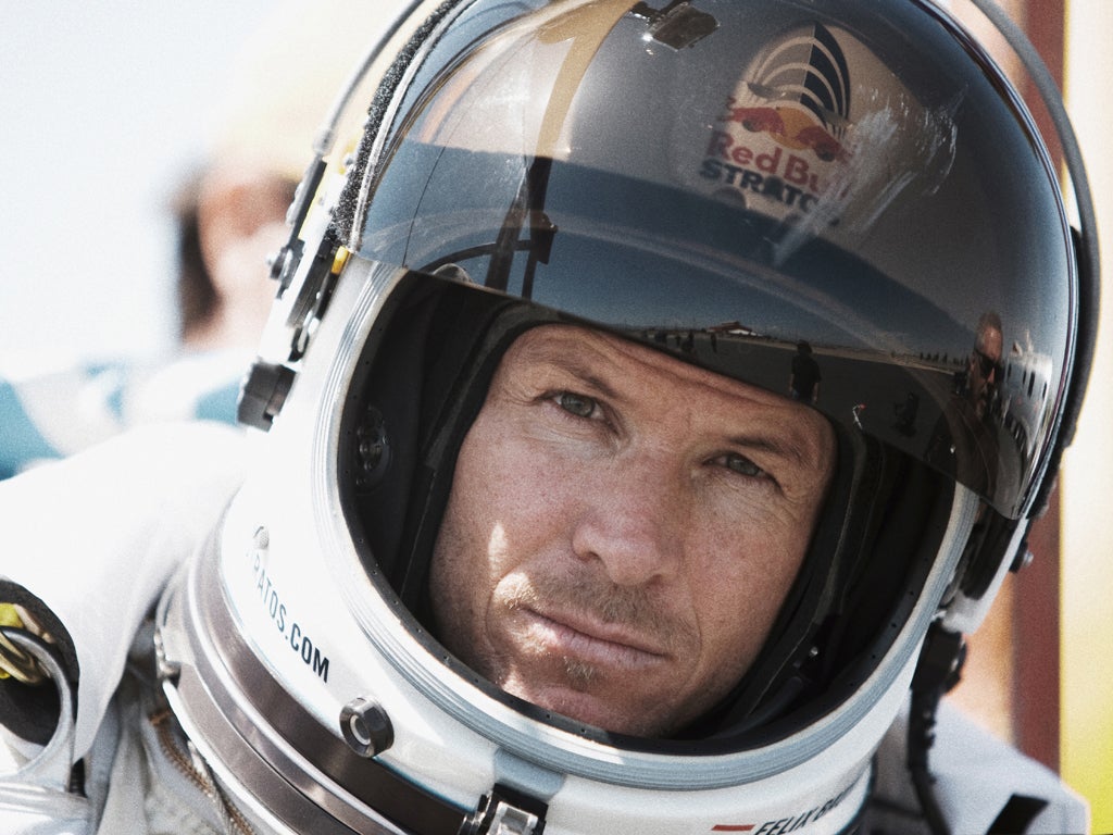 Baumgartner during a bungee test in California