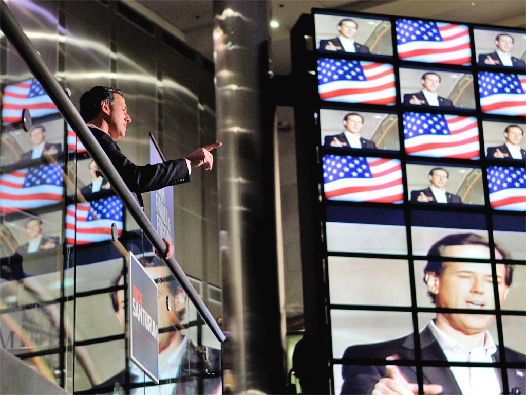 Rick Santorum speaking in Denver on Monday