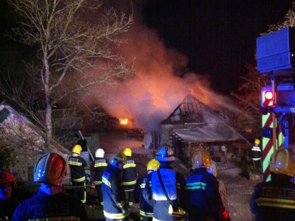 Fire fighters at the scene