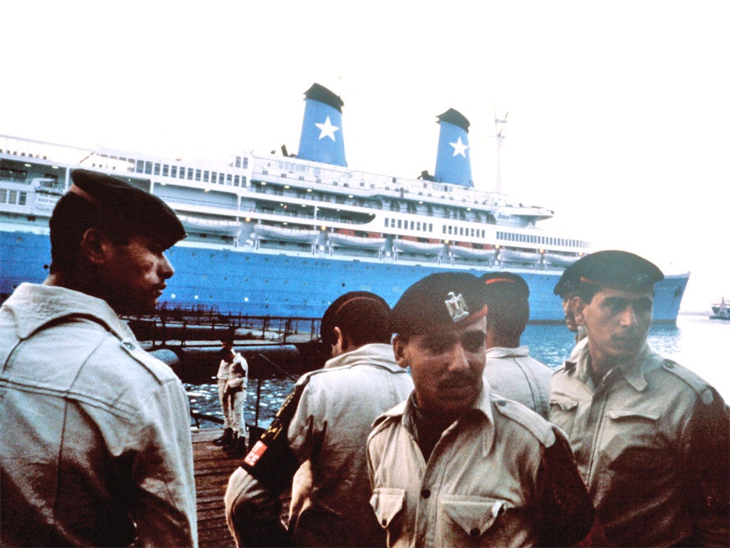 The Italian cruise ship 'Achille Lauro'