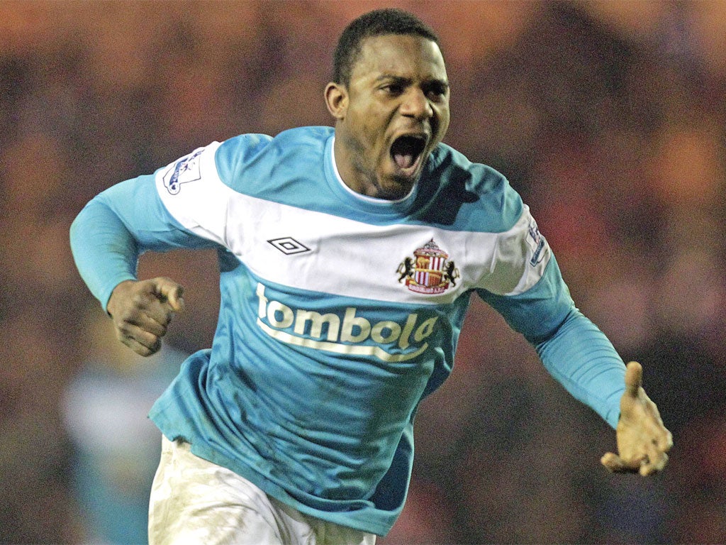 Stephane Sessegnon celebrates scoring Sunderland's winner