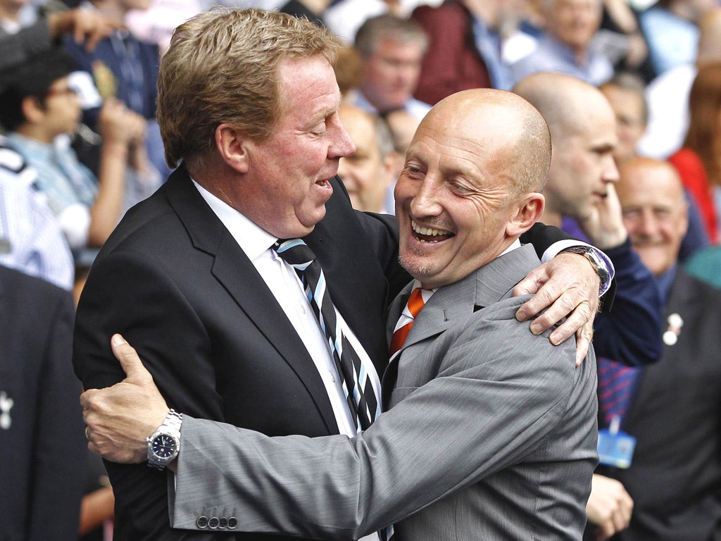 Old pals’ act: All smiles with Harry before Blackpool took on Spurs last season - we got four points out of six from them